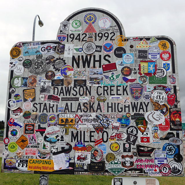 Start des Alaska Highways in Dawson Creek, British Columbia