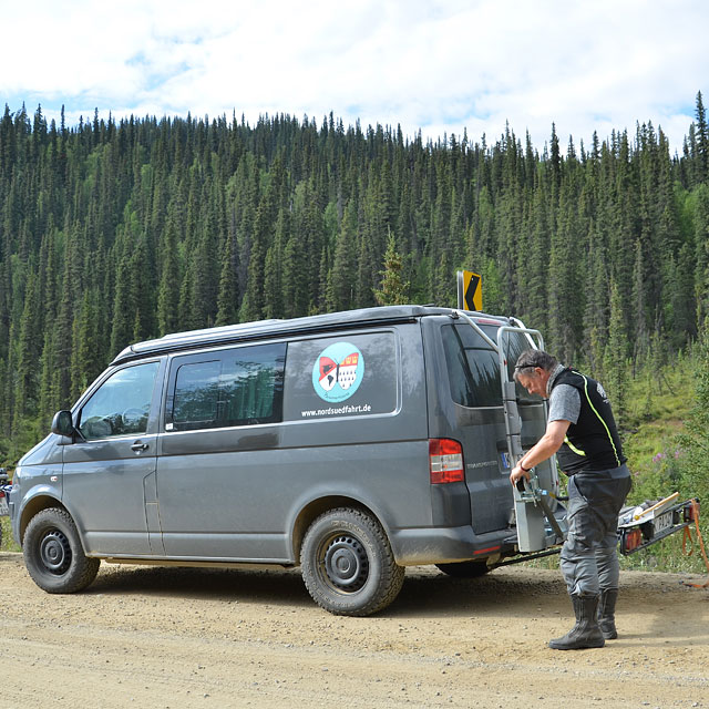 Motorradpanne in Alaska